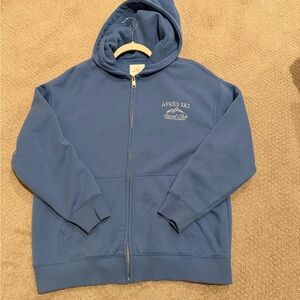 Blue Après ski zip up hoodie